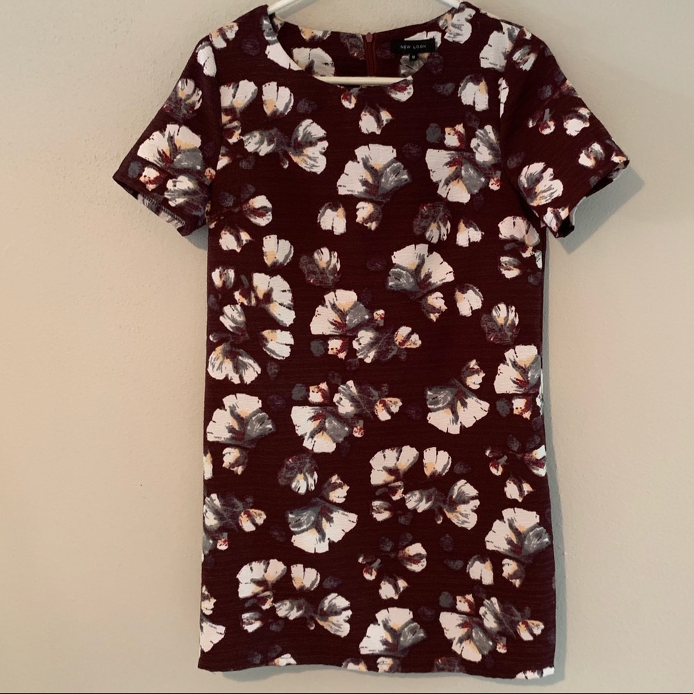 Small burgundy floral slip dress